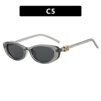 Elegant Oval Sunglasses Women's Small Frame UV Protection Sun Protection Women's Fashion Travel Round Face Full Rim Glasses sku image 5