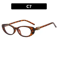 Elegant Oval Sunglasses Women's Small Frame UV Protection Sun Protection Women's Fashion Travel Round Face Full Rim Glasses sku image 7