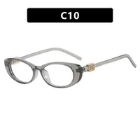 Elegant Oval Sunglasses Women's Small Frame UV Protection Sun Protection Women's Fashion Travel Round Face Full Rim Glasses sku image 10