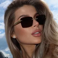 Rimless Square Edge Sunglasses Thread Fashion  Style Style Women's Sunglasses Travel Fashion Matching main image 1