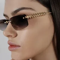 Rimless Square Edge Sunglasses Thread Fashion  Style Style Women's Sunglasses Travel Fashion Matching main image 3