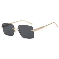 Rimless Square Edge Sunglasses Thread Fashion  Style Style Women's Sunglasses Travel Fashion Matching main image 4