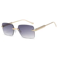 Rimless Square Edge Sunglasses Thread Fashion  Style Style Women's Sunglasses Travel Fashion Matching main image 5