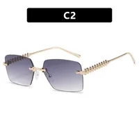 Rimless Square Edge Sunglasses Thread Fashion  Style Style Women's Sunglasses Travel Fashion Matching sku image 2