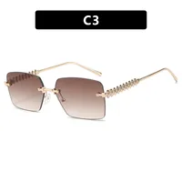 Rimless Square Edge Sunglasses Thread Fashion  Style Style Women's Sunglasses Travel Fashion Matching sku image 3