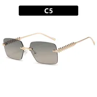 Rimless Square Edge Sunglasses Thread Fashion  Style Style Women's Sunglasses Travel Fashion Matching sku image 5