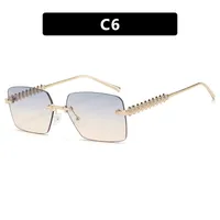 Rimless Square Edge Sunglasses Thread Fashion  Style Style Women's Sunglasses Travel Fashion Matching sku image 6
