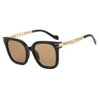 Fashion Women's Square Chain Sunglasses Thin Looking Fashion Glasses Chic Feeling Travel Style Sunscreen Brown Black main image 6