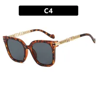 Fashion Women's Square Chain Sunglasses Thin Looking Fashion Glasses Chic Feeling Travel Style Sunscreen Brown Black sku image 4