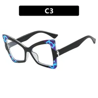 Butterfly Frame Full Rim Glasses Anti-Blue Light Plain Lens Large Frame Color Matching Design Elegant Versatile For Adults sku image 3