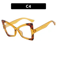 Butterfly Frame Full Rim Glasses Anti-Blue Light Plain Lens Large Frame Color Matching Design Elegant Versatile For Adults sku image 4