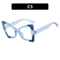 Butterfly Frame Full Rim Glasses Anti-Blue Light Plain Lens Large Frame Color Matching Design Elegant Versatile For Adults sku image 5