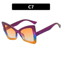 Butterfly Frame Full Rim Glasses Anti-Blue Light Plain Lens Large Frame Color Matching Design Elegant Versatile For Adults sku image 7