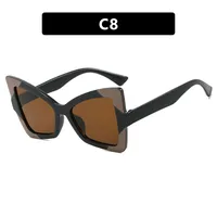 Butterfly Frame Full Rim Glasses Anti-Blue Light Plain Lens Large Frame Color Matching Design Elegant Versatile For Adults sku image 8