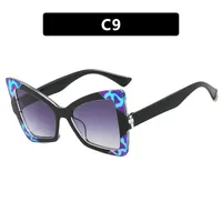 Butterfly Frame Full Rim Glasses Anti-Blue Light Plain Lens Large Frame Color Matching Design Elegant Versatile For Adults sku image 9