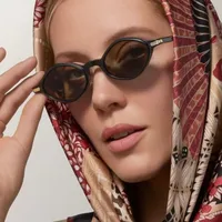 Fashion Irregular Small Frame Polarized Sunglasses Women Trend Neutral Travel And Style Protection Black Acetate Glasses main image 1