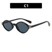 Fashion Irregular Small Frame Polarized Sunglasses Women Trend Neutral Travel And Style Protection Black Acetate Glasses sku image 1