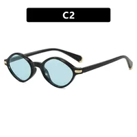 Fashion Irregular Small Frame Polarized Sunglasses Women Trend Neutral Travel And Style Protection Black Acetate Glasses sku image 2