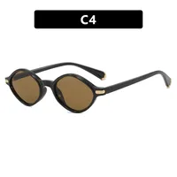 Fashion Irregular Small Frame Polarized Sunglasses Women Trend Neutral Travel And Style Protection Black Acetate Glasses sku image 4