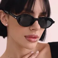 Elegant Oval Sunglasses Women's Simple Style  Fashion Sunglasses Travel Sunscreen Gray And Black main image 1