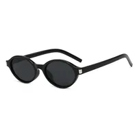 Elegant Oval Sunglasses Women's Simple Style  Fashion Sunglasses Travel Sunscreen Gray And Black main image 5