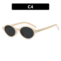 Elegant Oval Sunglasses Women's Simple Style  Fashion Sunglasses Travel Sunscreen Gray And Black sku image 4