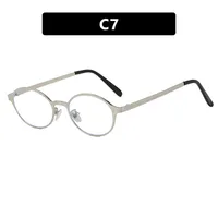 Vintage Metal Oval Sunglasses Women's UV Protection Fashion Petite Face Sunglasses Travel And Style Sunscreen Brown Gold sku image 7