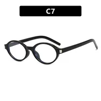 Elegant Oval Sunglasses Women's Simple Style  Fashion Sunglasses Travel Sunscreen Gray And Black sku image 7