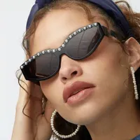 Triangle Cat-Eye Sunglasses Diamond-Embedded Fashion Sunscreen  Style High-End Sunglasses main image 2