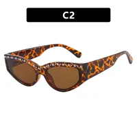 Triangle Cat-Eye Sunglasses Diamond-Embedded Fashion Sunscreen  Style High-End Sunglasses sku image 2