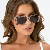 Vintage Square Frame Sunglasses Women Simple Fashion Ins Popular Style Sunglasses Travel And Street Style Sun Protection Glasses main image 1