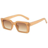 Vintage Square Frame Sunglasses Women Simple Fashion Ins Popular Style Sunglasses Travel And Street Style Sun Protection Glasses sku image 6