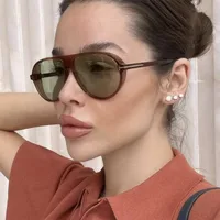 Fashion T-Type Frog Glasses Women's Sunglasses Street Style Back Buckle Sunglasses Travel Fashion Matching Sun Protection main image 2