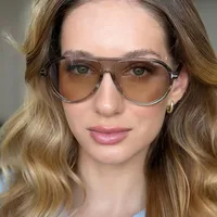 Fashion T-Type Frog Glasses Women's Sunglasses Street Style Back Buckle Sunglasses Travel Fashion Matching Sun Protection main image 3