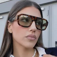 Large Square Frame Single Beam Sunglasses Street Style Fashion Personality High-End Sense Travel Sun Protection Glasses main image 1