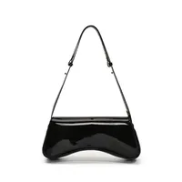Women's Pu Leather Solid Color Streetwear Pillow Shape Flip Cover Shoulder Bag sku image 1