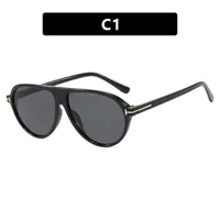 Fashion T-Type Frog Glasses Women's Sunglasses Street Style Back Buckle Sunglasses Travel Fashion Matching Sun Protection sku image 1