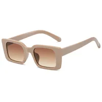 Vintage Square Frame Sunglasses Women Simple Fashion Ins Popular Style Sunglasses Travel And Street Style Sun Protection Glasses sku image 7