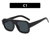 Large Square Frame Single Beam Sunglasses Street Style Fashion Personality High-End Sense Travel Sun Protection Glasses sku image 1