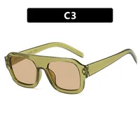 Large Square Frame Single Beam Sunglasses Street Style Fashion Personality High-End Sense Travel Sun Protection Glasses sku image 3