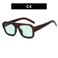 Large Square Frame Single Beam Sunglasses Street Style Fashion Personality High-End Sense Travel Sun Protection Glasses sku image 4