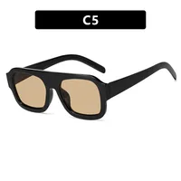Large Square Frame Single Beam Sunglasses Street Style Fashion Personality High-End Sense Travel Sun Protection Glasses sku image 5