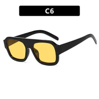 Large Square Frame Single Beam Sunglasses Street Style Fashion Personality High-End Sense Travel Sun Protection Glasses sku image 6