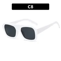 Large Square Frame Single Beam Sunglasses Street Style Fashion Personality High-End Sense Travel Sun Protection Glasses sku image 8