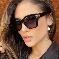 Large Square Frame Sunglasses Ladies UV Protection To Make Round Face Thin-Looked Fashion Travel And Street Fashion Glasses main image 4