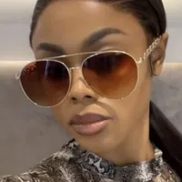 Frog-Shaped Aviator Sunglasses For Women Chain Glasses Fashion Travel UV Protection Resin Lens Brown Gold Frame Ins Style main image 1