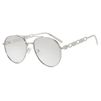 Frog-Shaped Aviator Sunglasses For Women Chain Glasses Fashion Travel UV Protection Resin Lens Brown Gold Frame Ins Style main image 5