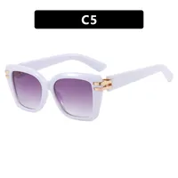 Large Square Frame Sunglasses Ladies UV Protection To Make Round Face Thin-Looked Fashion Travel And Street Fashion Glasses sku image 5