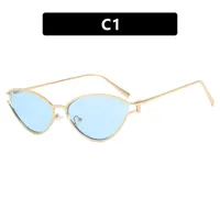 Style Triangle Cat Eye Sunglasses Hollow Personality Metal Sunglasses Street Trend Style Women's Sunglasses sku image 1