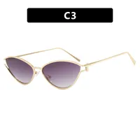 Style Triangle Cat Eye Sunglasses Hollow Personality Metal Sunglasses Street Trend Style Women's Sunglasses sku image 3